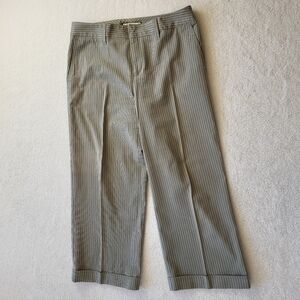 Caribbean Joe Brown Striped Cuffed Creased Capris Women's Size 8